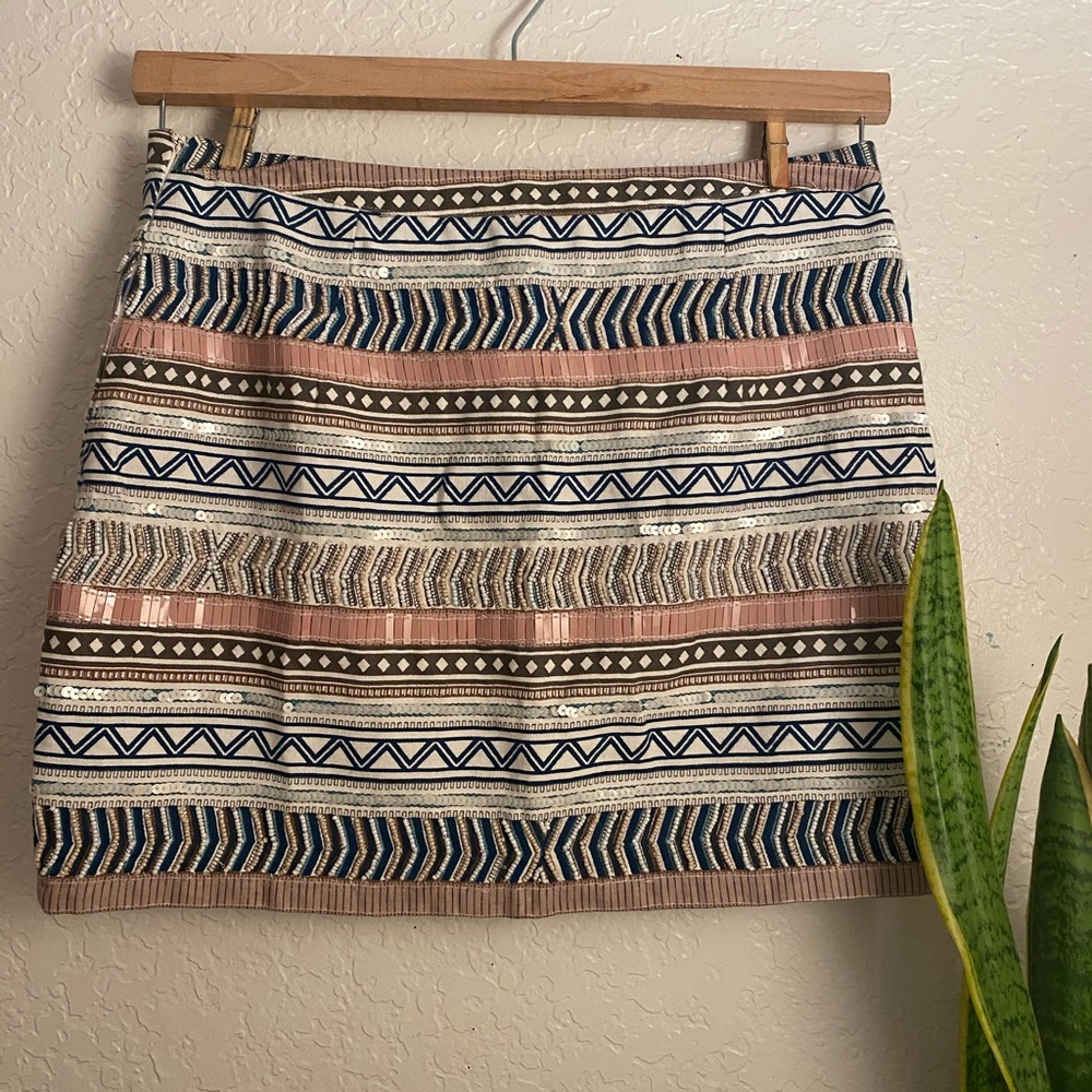 MNG Embroidered Mini Skirt